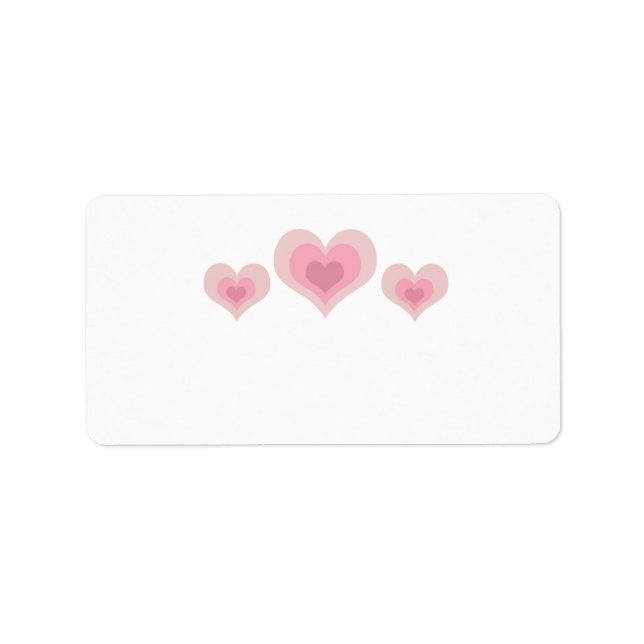 Etiqueta Corazones rosados (Frente)