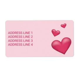 Etiqueta Corazones rosados con texto Personalizado