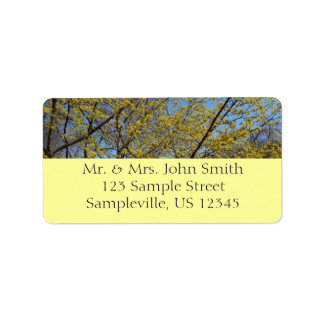 Etiqueta Cornelian Cherry Dogwood y Blue Sky Floral