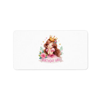Etiqueta Corona de cumpleaños de princesa