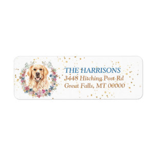 Etiqueta Corona de flores de primavera del perro Retriever 