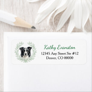 Etiqueta Corona de hoja de eucalipto Border Collie