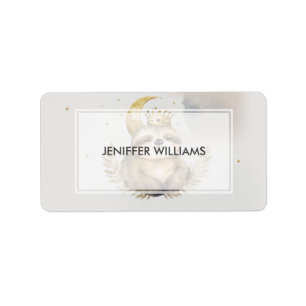 Etiqueta Corona de la luna de la loma de la acuarela