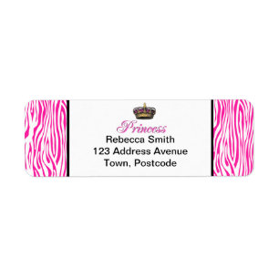 Etiqueta Corona de la princesa en rosas fuertes