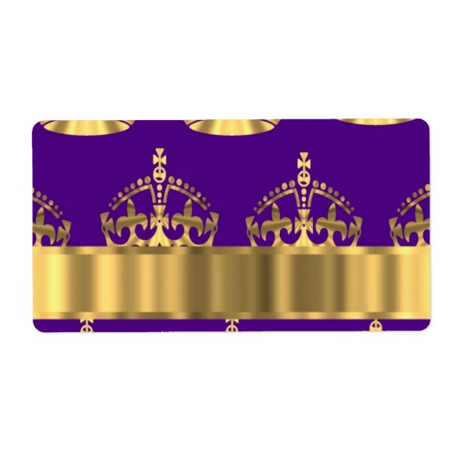 Etiqueta Coronas de oro en morado (Frente)