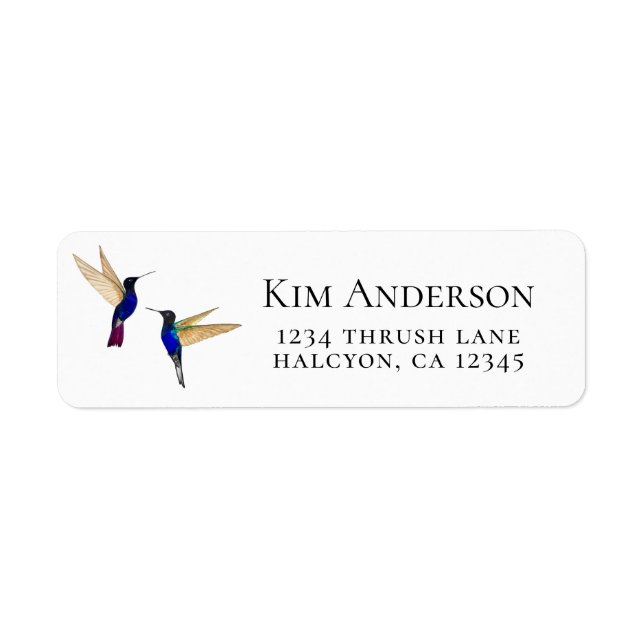 Etiqueta Coronet Hummingbirds (Frente)