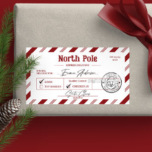 Etiqueta Correo de Santa Claus Polo Norte Navidad