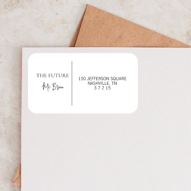 Etiqueta Correo Personalizado elegante Boda personalizado (Subido por el creador)