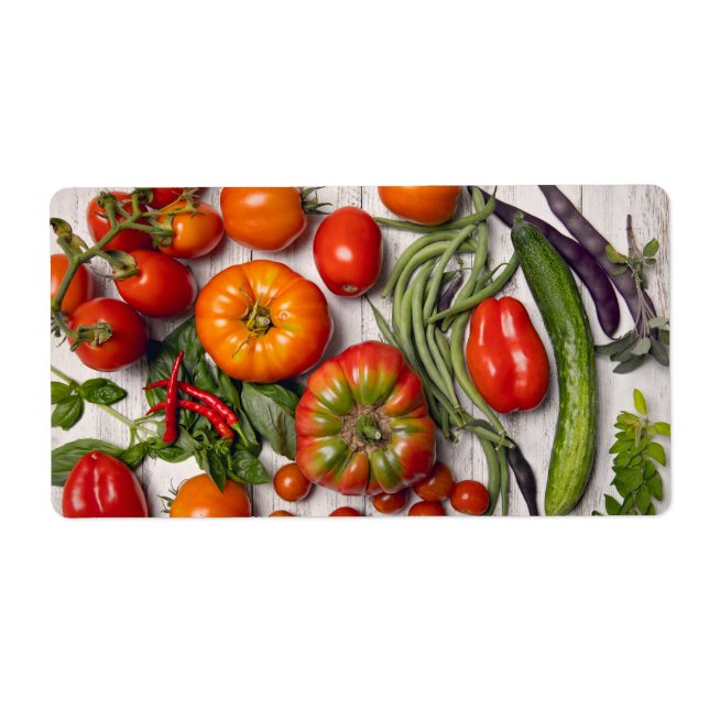 Etiqueta Cosecha de hortalizas y hierbas (Frente)