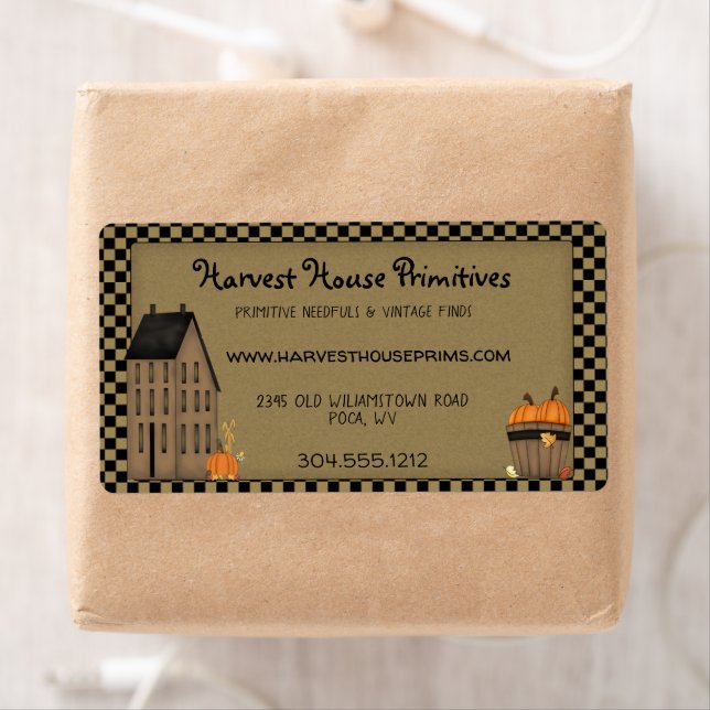 Etiqueta Cosecha Primitiva Campestre Rústico Personalizado (In situ)