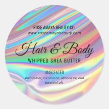 Etiqueta Cosmética de Belleza Arcoíris Holográfica