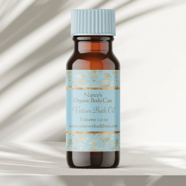 Etiqueta cosmética de damasco de Relieve metalizad (Subido por el creador)