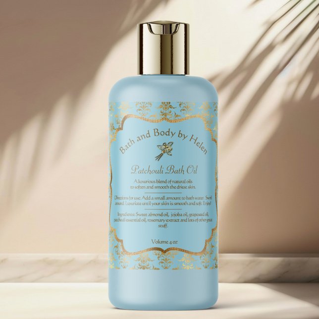 Etiqueta cosmética de damasco de Relieve metalizad (Subido por el creador)