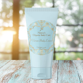 Etiqueta cosmética de damasco de Relieve metalizad