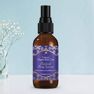 Etiqueta cosmética de damasco de Relieve metalizad