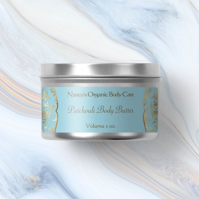 Etiqueta cosmética de damasco de Relieve metalizad (Subido por el creador)