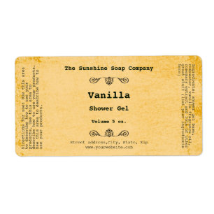 Etiqueta cosmética de estilo de papel de corte rús