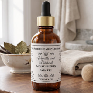 Etiqueta cosmética de estilo vintage blanco con te