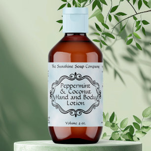 Etiqueta cosmética de marco vintage de pergamino a