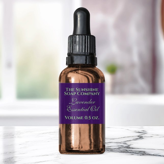 Etiqueta cosmética púrpura y verde de estilo vinta (Subido por el creador)
