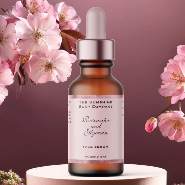 Etiqueta Cosméticos de Relieve metalizado rosado y trenzado (Subido por el creador)