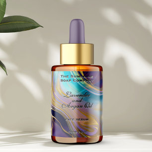 Etiqueta Cosméticos Opal Stone Background Botella Dropper