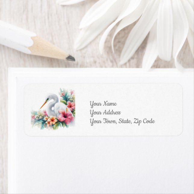 Etiqueta Costa Tropical Egret Bird Island Beach (In situ)