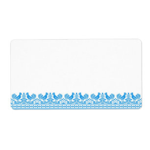 Etiqueta Costillas cruzadas de gallo azul