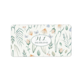 Etiqueta Cottagecore Botánico Vintage Pradera Personalizado