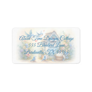 Etiqueta Cottagecore Cartas de Amor Buzón de Pájaro Azul