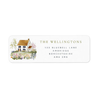 Etiqueta Country House & Wildflowers Return Address Label