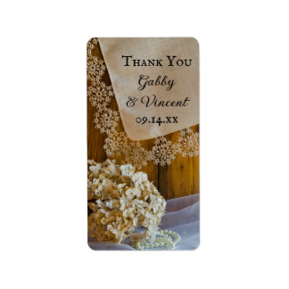 Etiqueta Country Lace Flowers Wedding Thank You Favor Tag