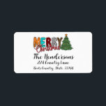 Etiqueta Country Merry Christmas Tree<br><div class="desc">¡Muy de moda! Country Merry Christmas Tree es perfecto para todos sus paquetes</div>