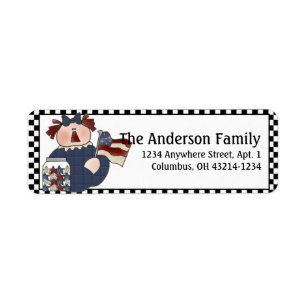 Etiqueta Country Raggedy Americana 2 Return Address Labels