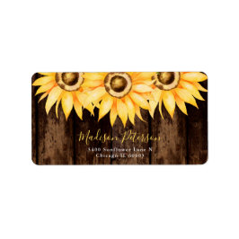Etiqueta Country Sunflower Return Address Cumpleaños