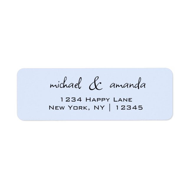 Etiqueta Couples Simple Minimal Informal Casual Light Blue (Frente)