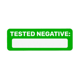 Etiqueta Covid Negative Write On Label