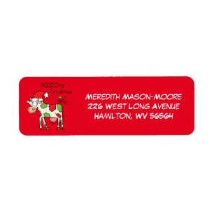 Etiqueta Cow Christmas Cute Kids