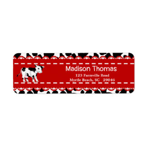 Etiqueta Cow Print Return Address Label