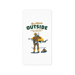 Etiqueta Cowboy gracioso que bebe Whiskey