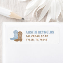 Cowboy Rodeo Birday Party Return Address