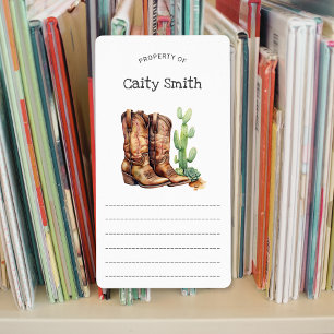 Etiqueta Cowgirl Boots cactus propiedad de