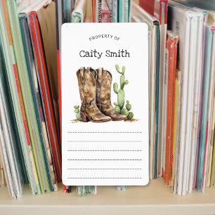 Etiqueta Cowgirl Boots con tacones cactus propiedad de