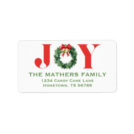 Etiqueta Cozy Red Wreath Christmas Return Address Label