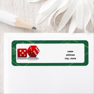 Etiqueta Craps Table con los dados de Las Vegas