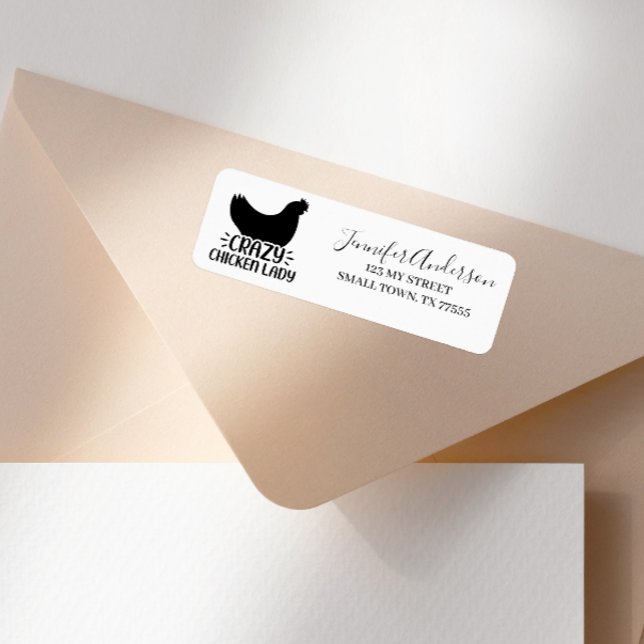 Etiqueta Crazy Chicken Lady Farm Fun Address (Subido por el creador)