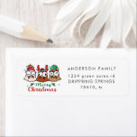 Etiqueta Crazy Chicken Merry Christmas Return Address<br><div class="desc">Nuestra colección de "Navidades de pollo locos" incluye ilustraciones de pollo con temática navideña y fuentes coloridas en varios productos que pueden ser usados como regalos divertidos. Consulta nuestra tienda para ver más artículos de esta colección.</div>