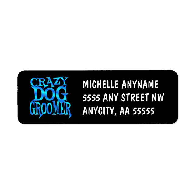 Etiqueta Crazy Dog Groomer (Frente)
