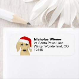 Etiqueta Cream Dachshund Navidades Dog Return Address