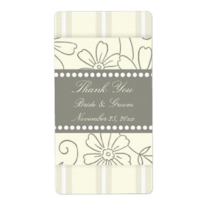 Etiqueta Cream Elegant Floral Wedding Labels